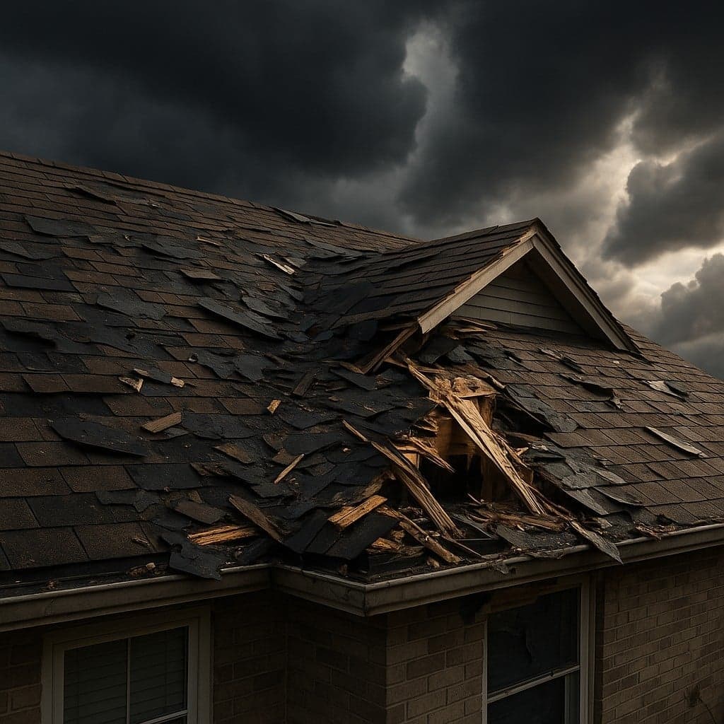Storm damage assessment on roof