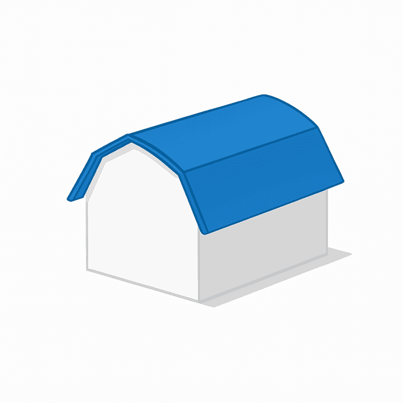 Gambrel roof architectural illustration