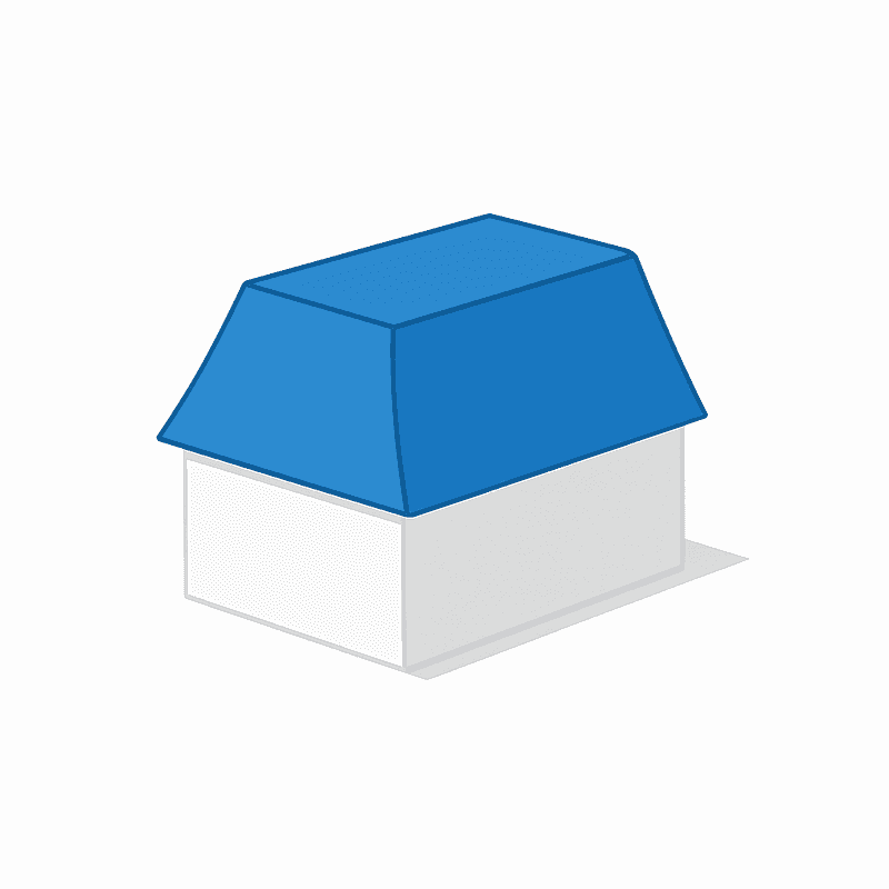 Mansard roof architectural illustration