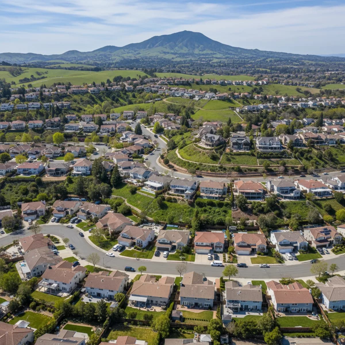 Fremont CA residential roofing with Mission Peak backdrop